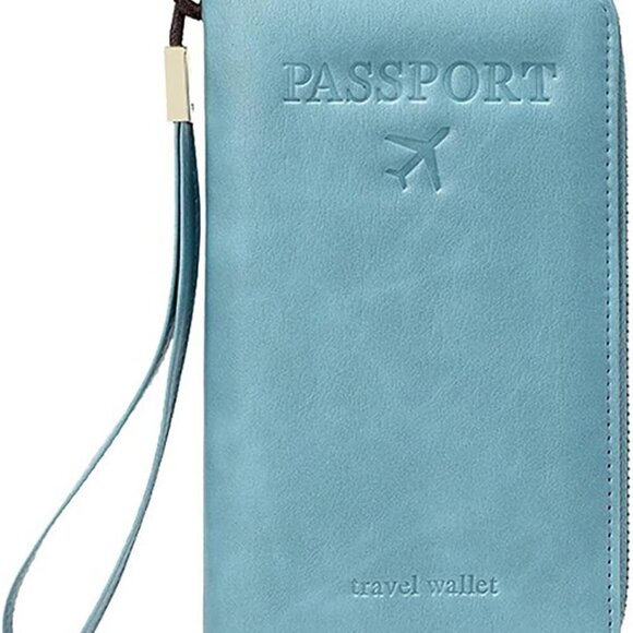 Passport Holder Wallet, RFID Blocking Travel Document Organizer Clutch Bag Credi - Picture 1 of 6